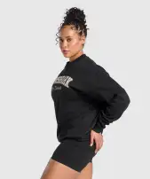 Lifting Essentials Graphic Brushed Oversized Sweatshirt(Black,XXS)