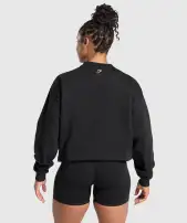 Lifting Essentials Graphic Brushed Oversized Sweatshirt(Black,XXS)