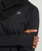 Long Line Long Sleeve Top(Black,XS)