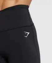 Mesh Waistband Leggings(Black,XXS)