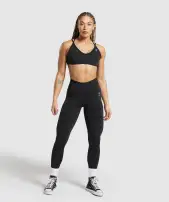 Mesh Waistband Leggings(Black,XXS)