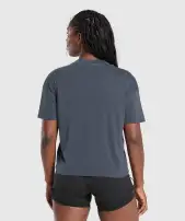 Premium Legacy Washed Oversized T-Shirt(Heavy Blue,XXS)