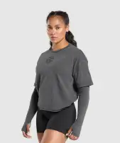 Premium Legacy Washed 2-in-1 Long Sleeve(Black,XXS)