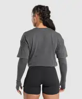 Premium Legacy Washed 2-in-1 Long Sleeve(Black,XXS)