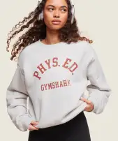 Phys Ed Crew Neck Sweatshirt(Light Grey Core Marl,XXS)