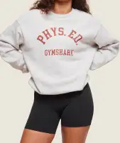 Phys Ed Crew Neck Sweatshirt(Light Grey Core Marl,XXS)