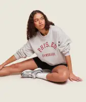 Phys Ed Crew Neck Sweatshirt(Light Grey Core Marl,XXS)