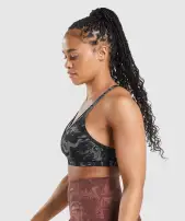 GS Power Sports Bra(Black Print,XS)