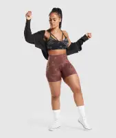 GS Power Sports Bra(Black Print,XS)