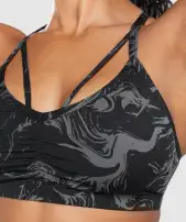 GS Power Sports Bra(Black Print,XS)