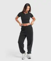 Rest Day Buttery Soft Midi Top(Black,XXS)