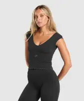 Luxe Seamless Crop Top(Coal Marl,XXS)