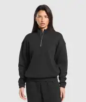 Rest Day Sweats 2.0 1/4 Zip Pullover(Black,XXS)