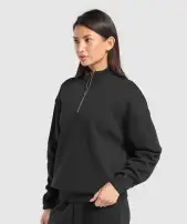 Rest Day Sweats 2.0 1/4 Zip Pullover(Black,XXS)