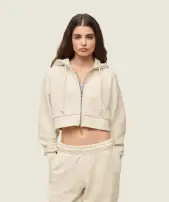 everywear Cropped Zip Hoodie