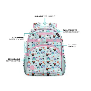 Fletcher Kids' Backpack(Minnie Mouse Rainbows,Large)
