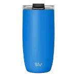 Voyager Tumbler with Clear Flip Lid & Straw(Supersonic Blue,16oz)