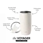 Voyager Tumbler with Clear Flip Lid & Straw(Cream Leopard,16oz)