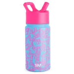 Summit Kids Water Bottle with Straw Lid(Barbie Cursive,14oz)