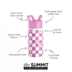 Summit Kids Water Bottle with Straw Lid(Barbie Checkmate,14oz)