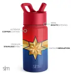 Summit Kids Water Bottle with Straw Lid(Captain Marvel,14oz)