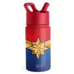 Summit Kids Water Bottle with Straw Lid(Captain Marvel,14oz)