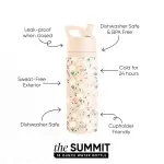 Summit Kids Water Bottle with Straw Lid(Chloe Floral,18oz)