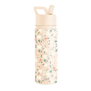 Summit Kids Water Bottle with Straw Lid(Chloe Floral,18oz)