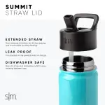 Summit Kids Water Bottle with Straw Lid(Captain Marvel,14oz)