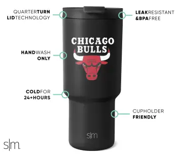 NBA Trek Tumbler with Flip Lid(Chicago Bulls,30 oz)