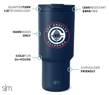 NBA Cruiser Tumbler with Flip Lid and Straw(Los Angeles Clippers,30 oz)