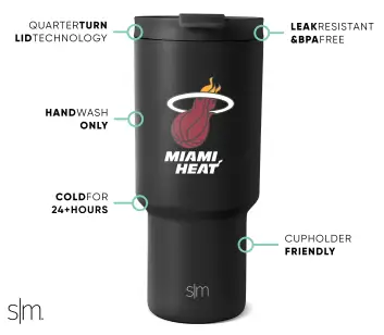 NBA Trek Tumbler with Flip Lid(Miami Heat,30 oz)