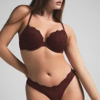 FITS EVERYBODY LACE PUSH-UP BRA (OXBLOOD,30,A)