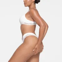 COTTON LACE PLUNGE BRA (MARBLE,32,A)