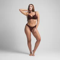 FITS EVERYBODY LACE FULL COVERAGE BRA (OXBLOOD,32,A)