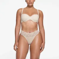FITS EVERYBODY LACE BALCONETTE BRA (STONE,32,A)