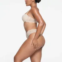 FITS EVERYBODY LACE BALCONETTE BRA (STONE,32,A)