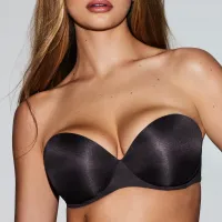 SKIMS ULTIMATE STRAPLESS PUSH-UP BRA (ONYX,30,A)