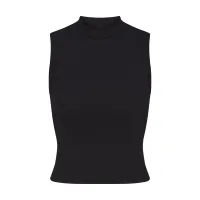 COTTON JERSEY MOCK NECK TANK