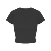 COTTON RIB SHOULDER PAD CROPPED TOP
