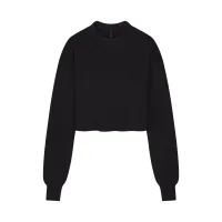 COTTON FLEECE CROPPED CREWNECK