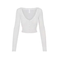 SWEATER POINTELLE CROPPED CARDIGAN